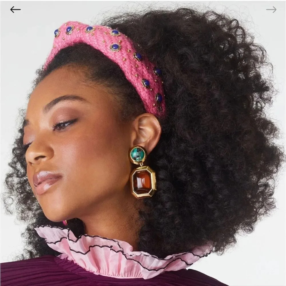 Lele Sadoughi Dahlia Eva Cabochon Knotted Headband - Picture 4 of 9